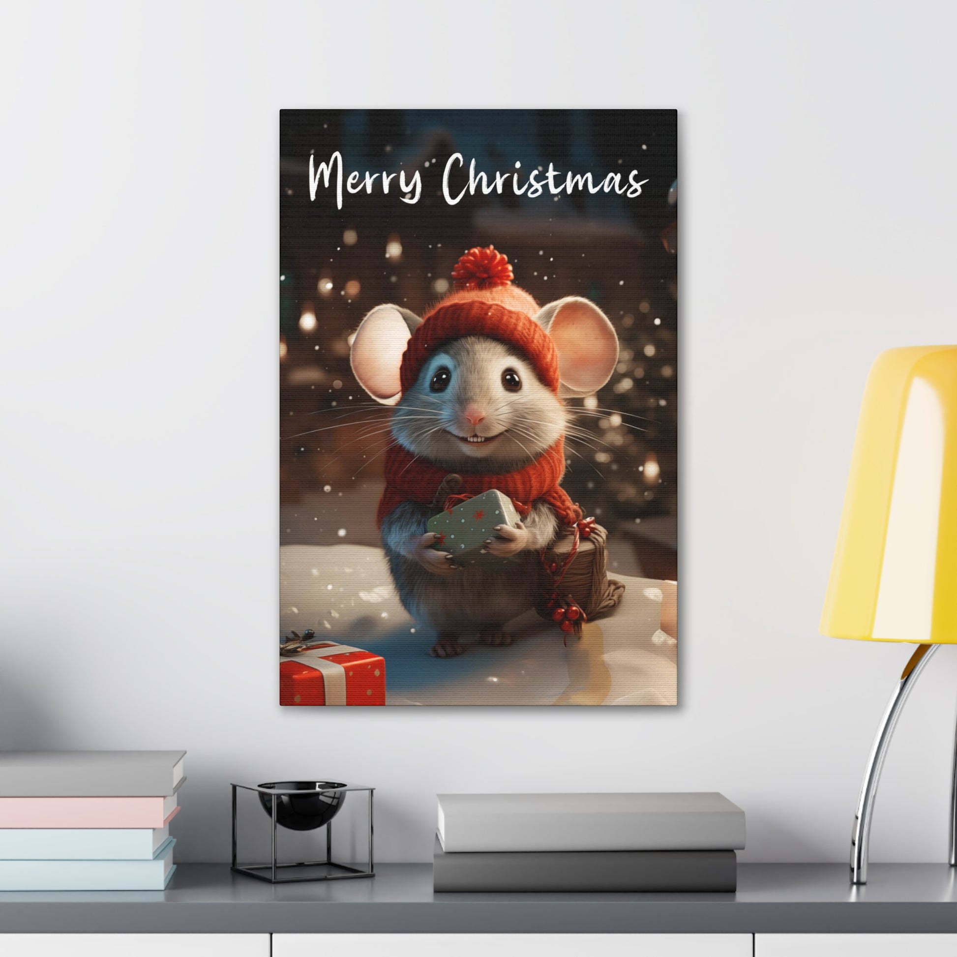 merry Christmas mouse canvas print