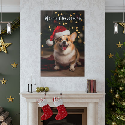 Christmas Pembroke Welsh Corgi with Santa hat decor ideas