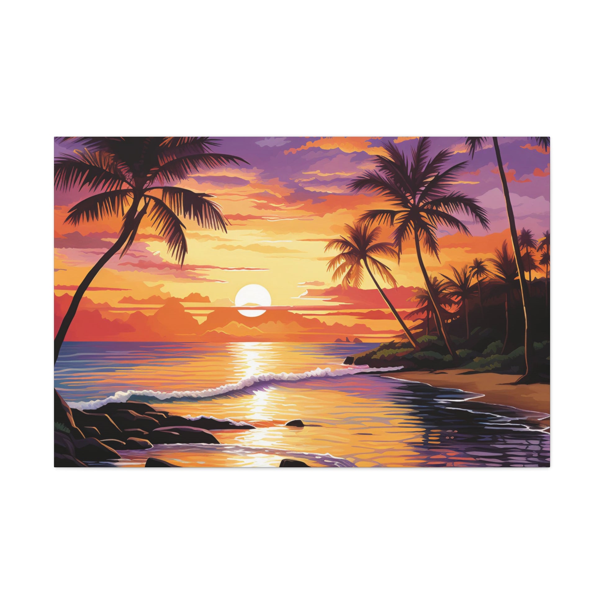 tropical wall decor art, scenic canvas prints, ocean sunset canvas prints