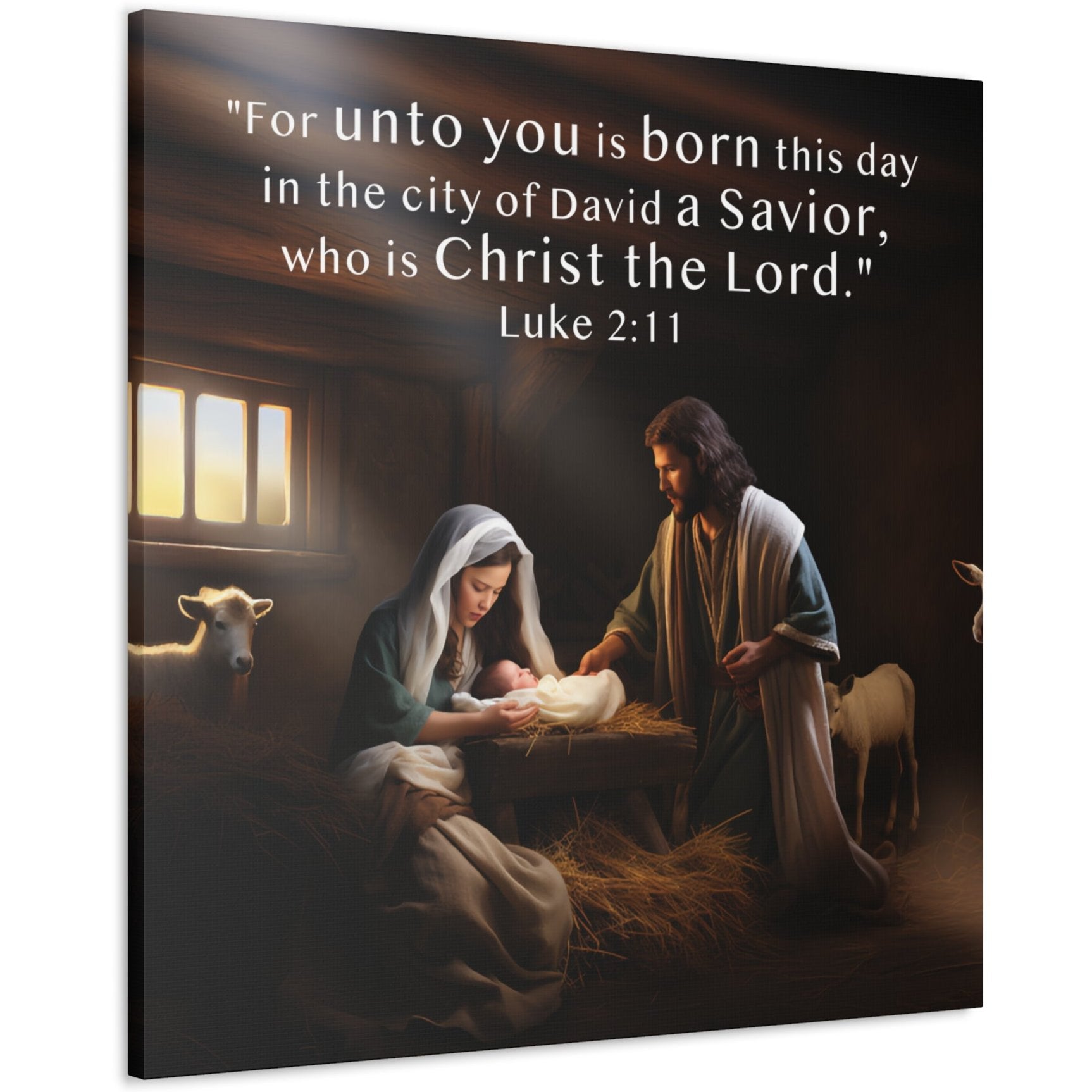 Luke 2:11 wall decor art prints,  Christian wall art canvas