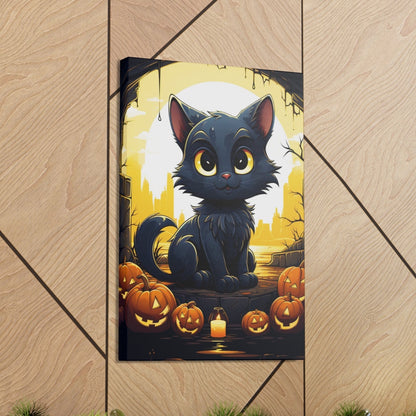 Halloween adorable cartoon black cats poster art
