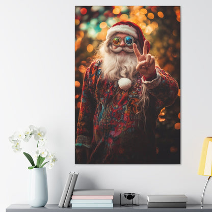 Santa hippie canvas prints