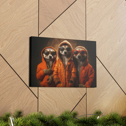 Dynamic Hip-Hop Meerkats Canvas Print - Unique Wall Art for Music Enthusiast