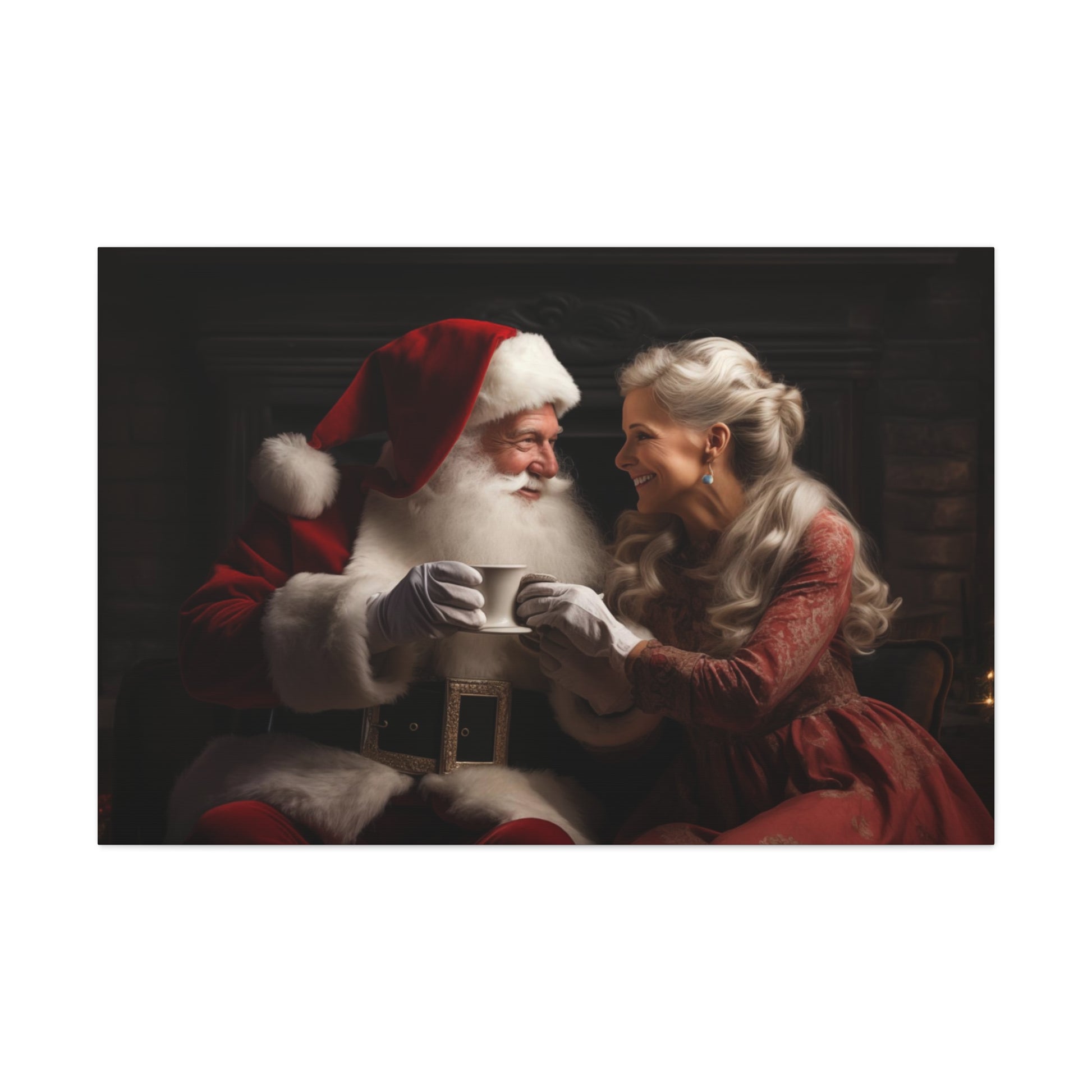 Mr. and Mrs. Claus Christmas art prints