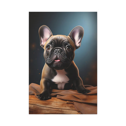 bulldog puppy canvas art, aesthetic modern bulldog art picture