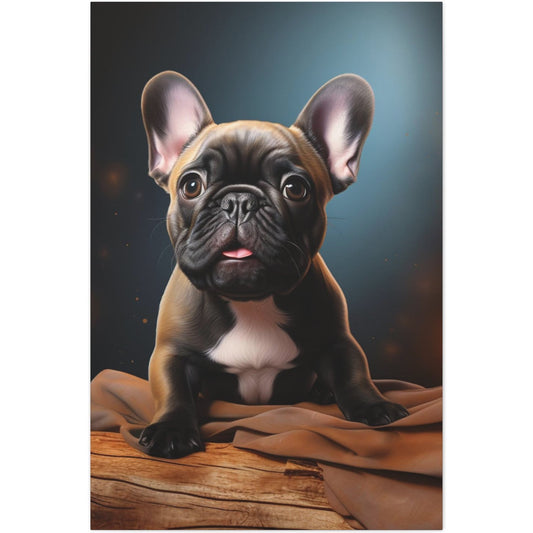 bulldog puppy canvas art, aesthetic modern bulldog art picture