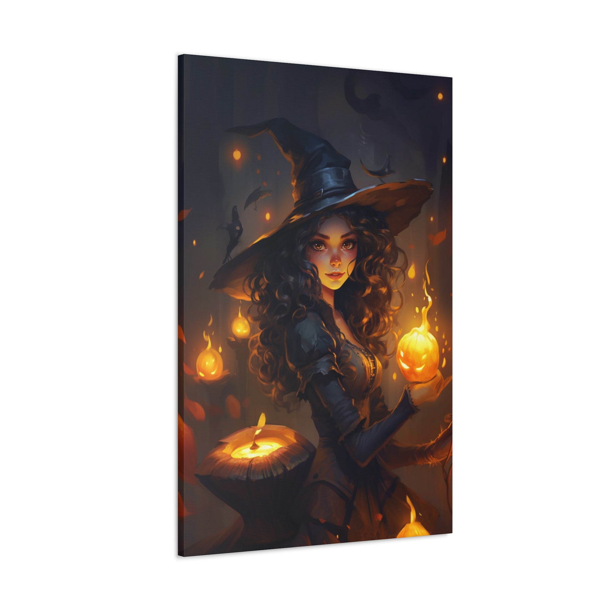 aesthetic halloween witch wall art, pretty witch wall decor art