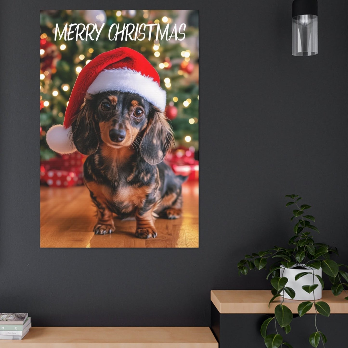 Christmas Dachshund canvas prints