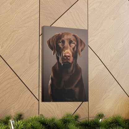 Chocolate Lab Portrait Canvas Print Aesthetic Chocolate Labrador Retrievers Wall Decor Art Prints Gifts Paintings