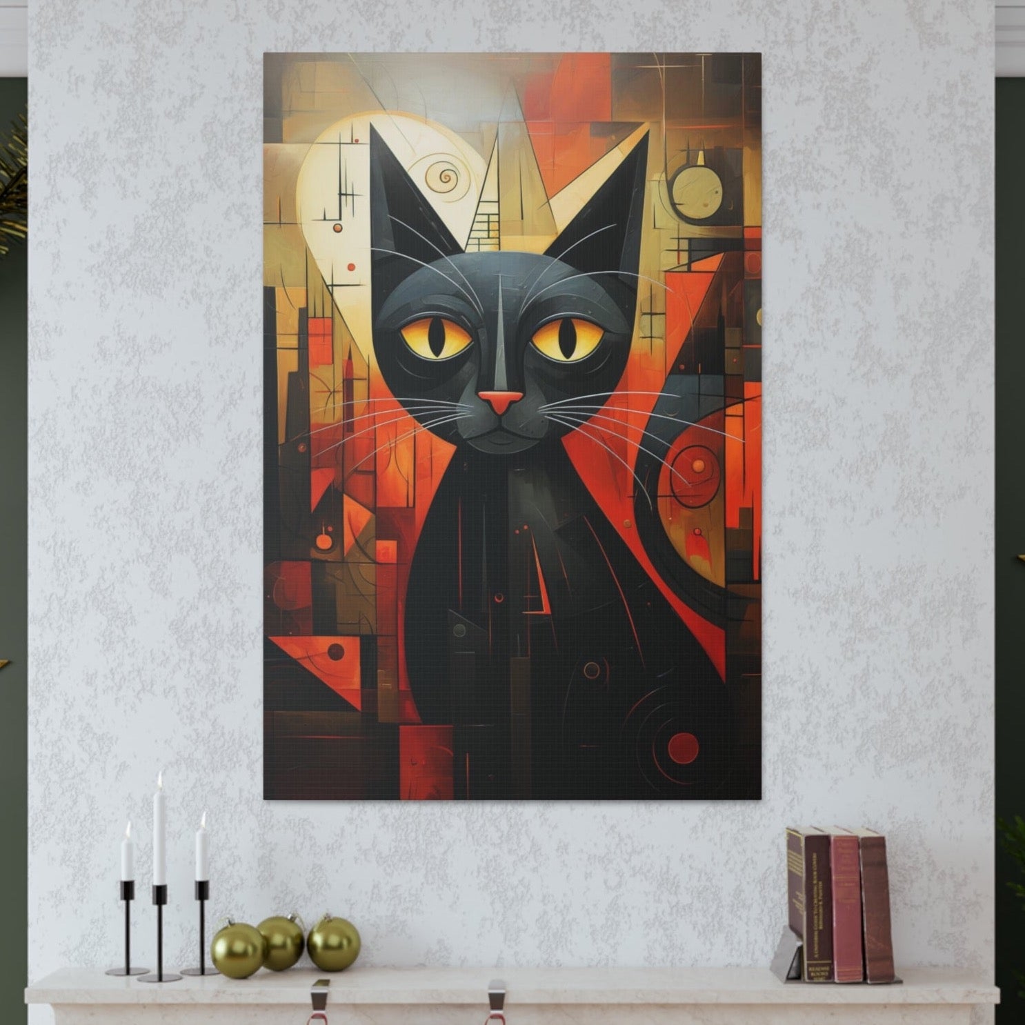 Halloween black cats art print Picasso
