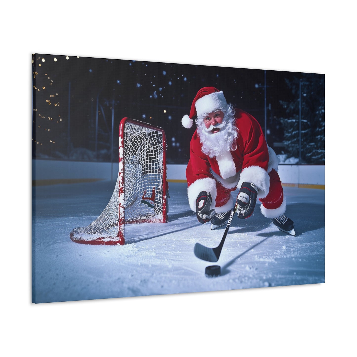 santa claus playing hockey stick aesthetic picture