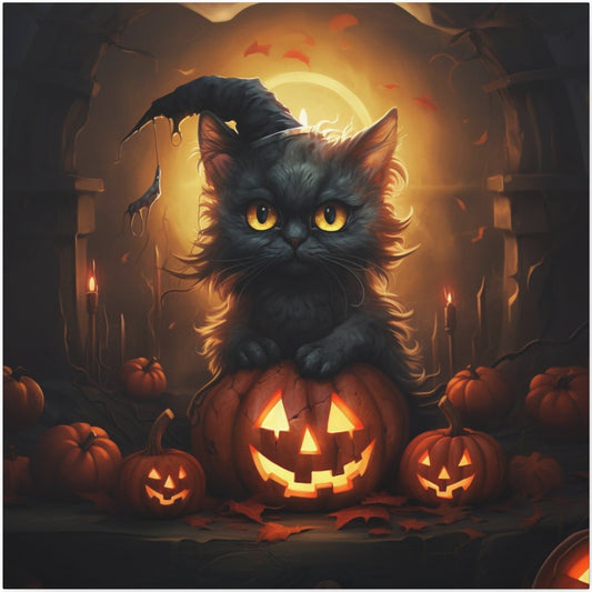 Halloween jack-o-lantern black cats wall decor