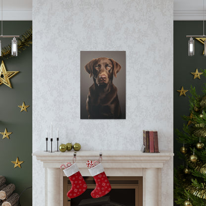 Chocolate Lab Portrait Canvas Print Aesthetic Chocolate Labrador Retrievers Wall Decor Art Prints Gifts Paintings