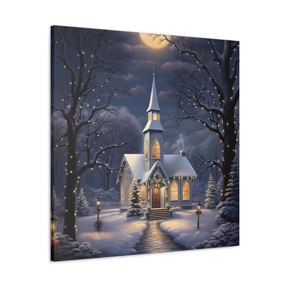 Christmas church canvas Print gifts 