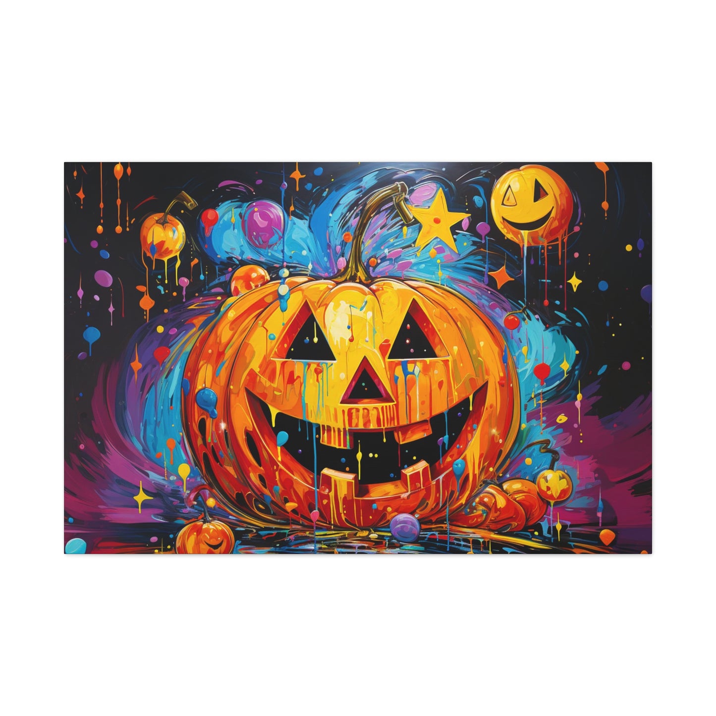aesthetic Halloween Peter Max jack-o-lantern canvas print