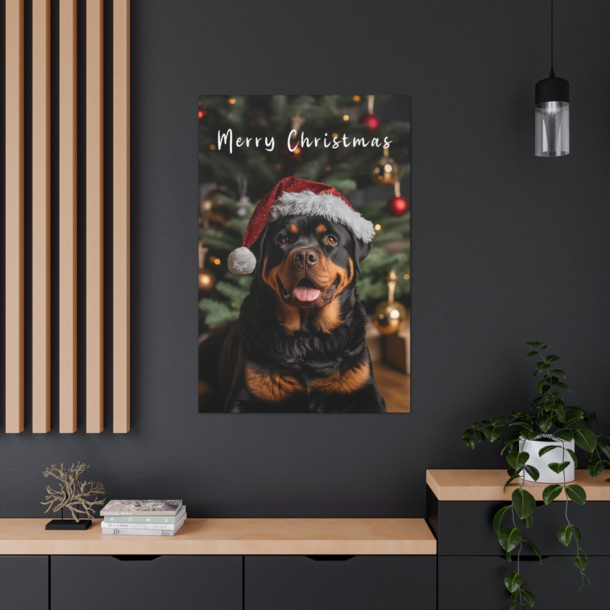 Christmas Rottweiler canvas prints