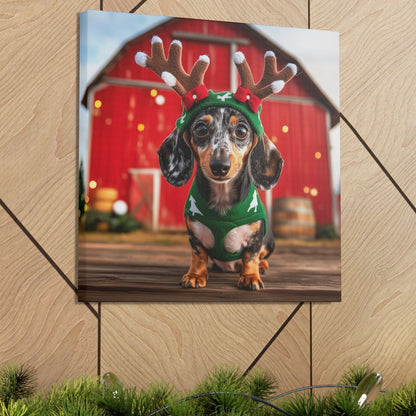 Christmas Dachshund canvas prints