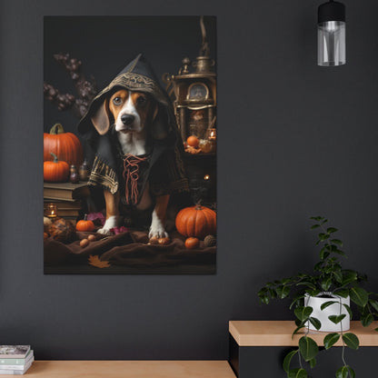 Beagle halloween scene wall art