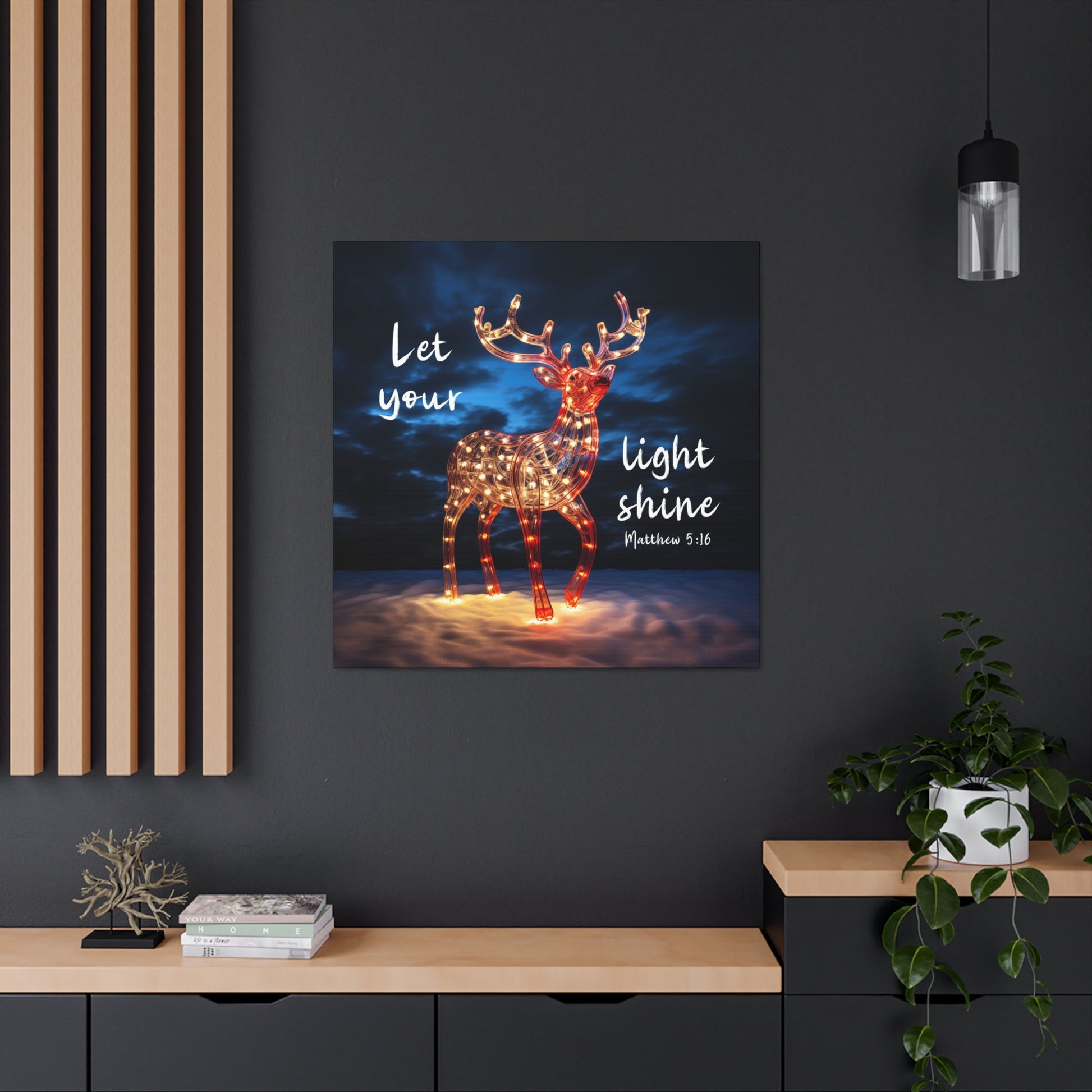 Christmas reindeer wall decor matthew 5:16