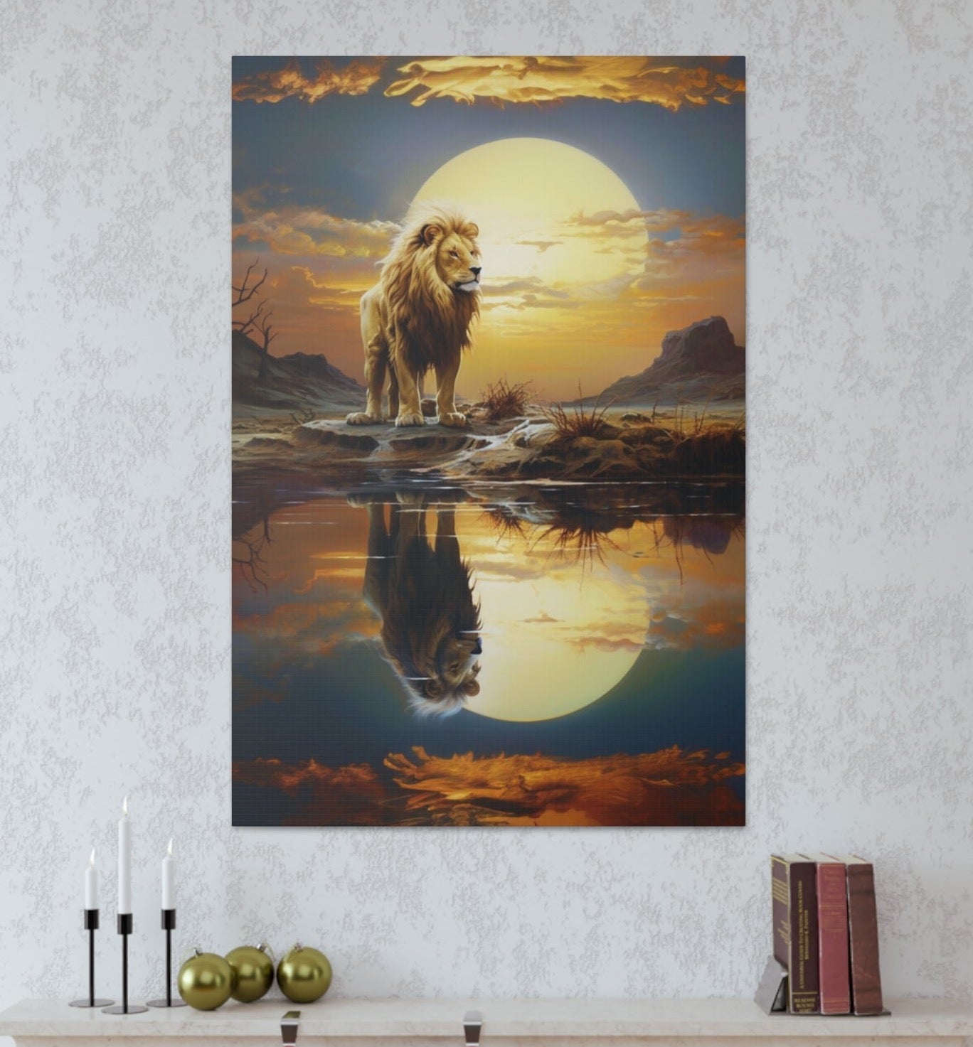 lion stretched canvas print