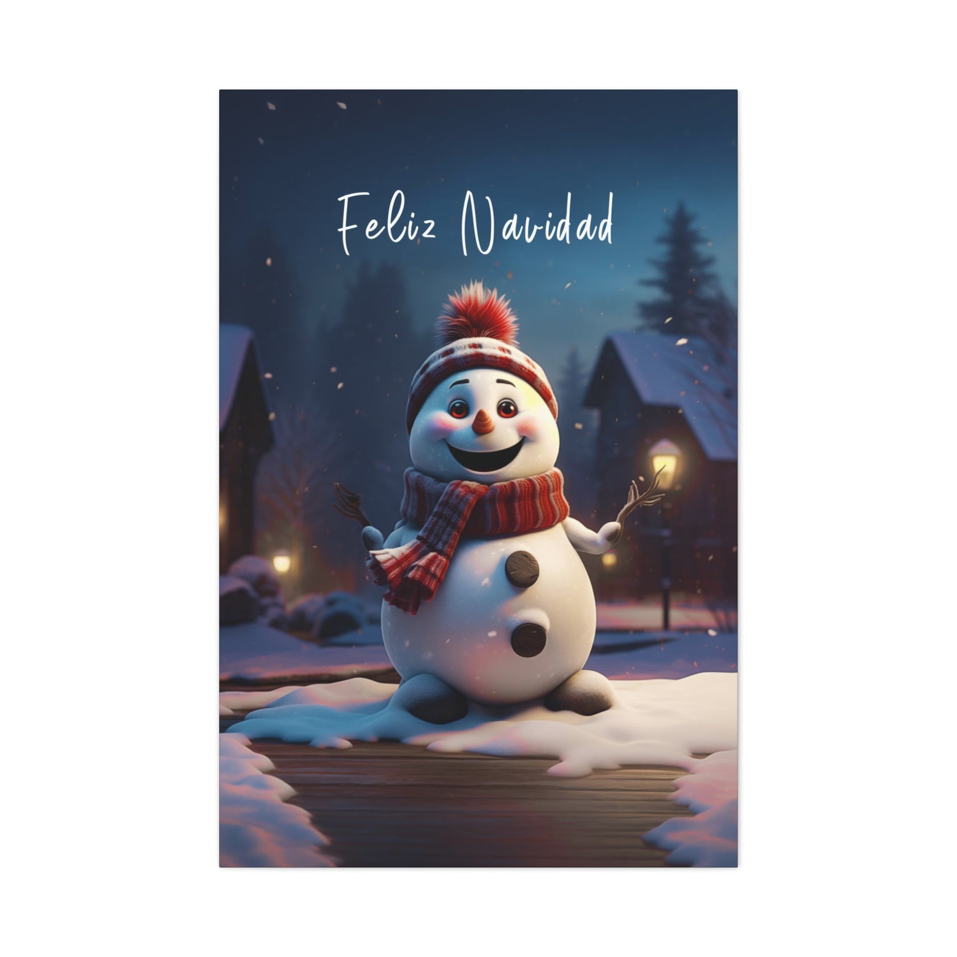Feliz Navidad Snowman canvas prints