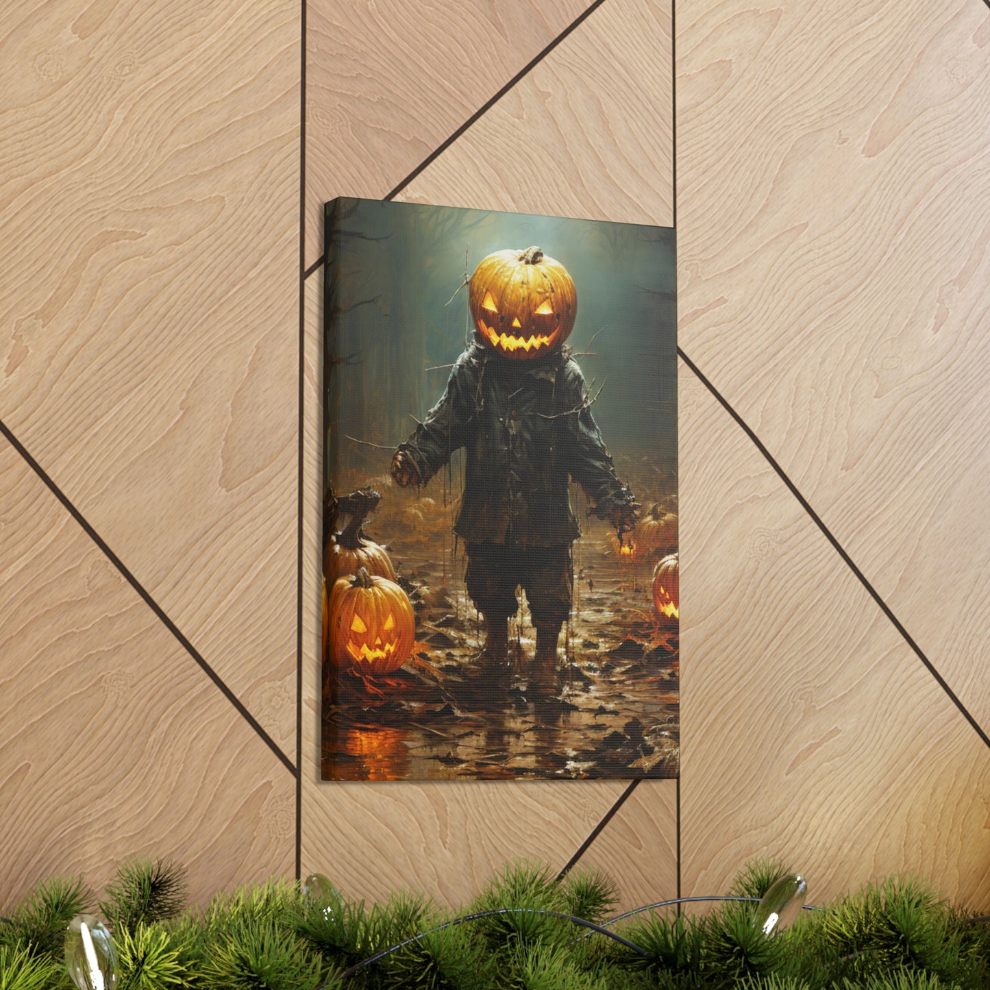 Halloween jack-o-lantern head art print