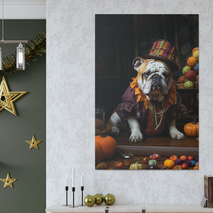 halloween Bulldog canvas prints
