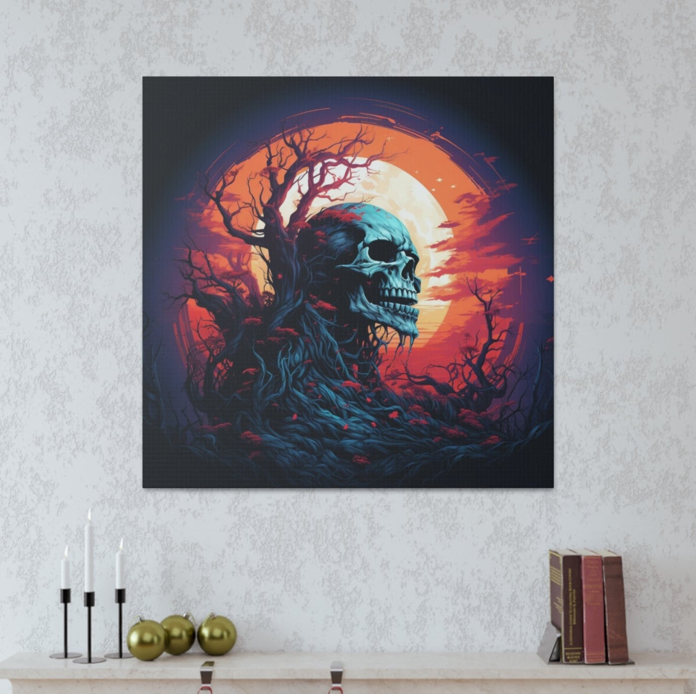 halloween skull poster art