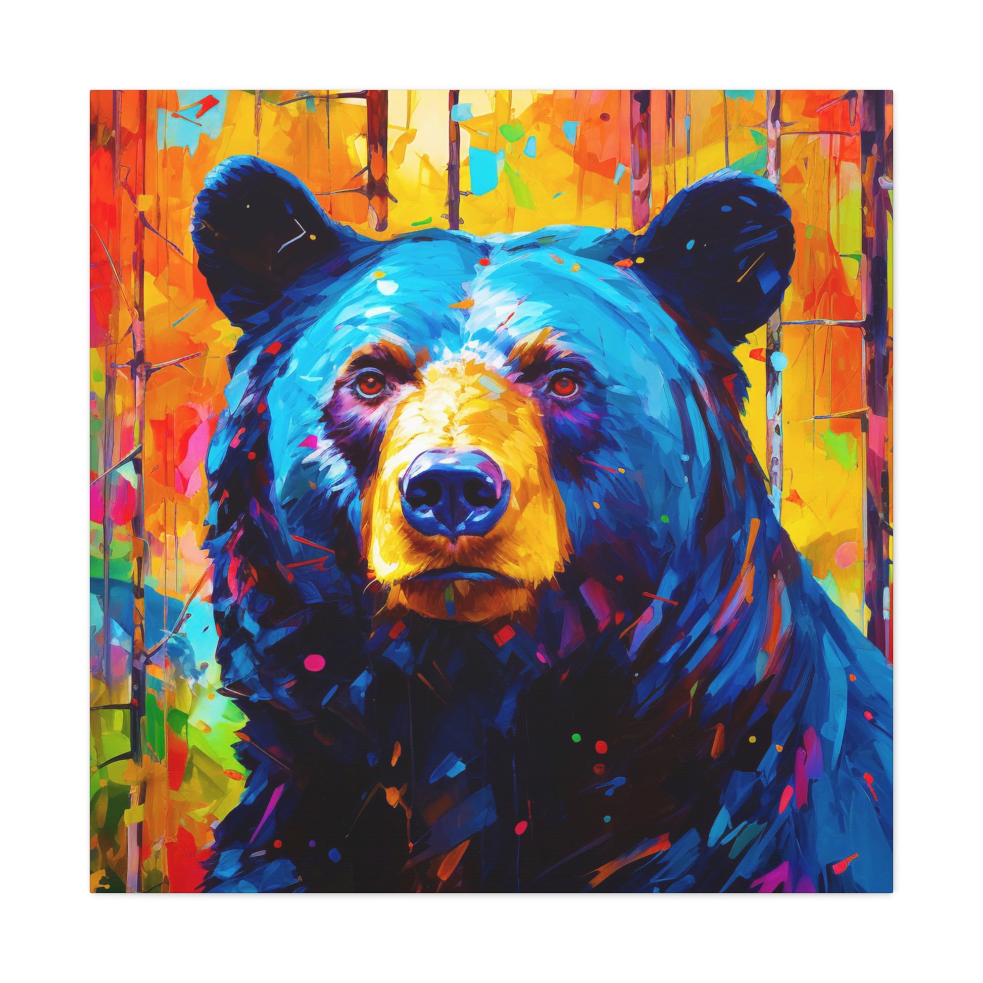 beautiful black bear canvas print