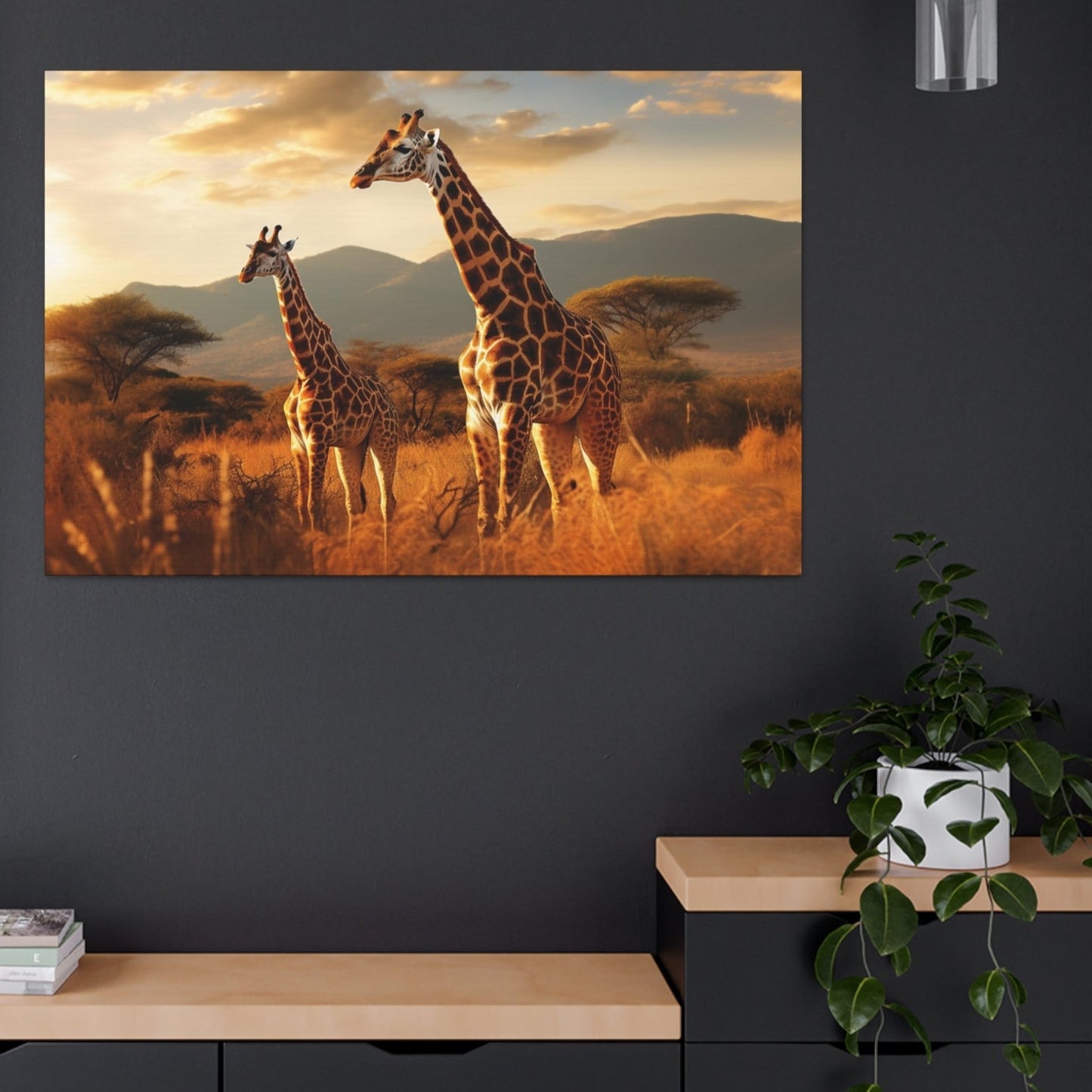 colorful giraffe indoor decor