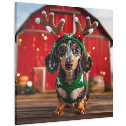 Christmas Dachshund with reindeer antlers decor ideas