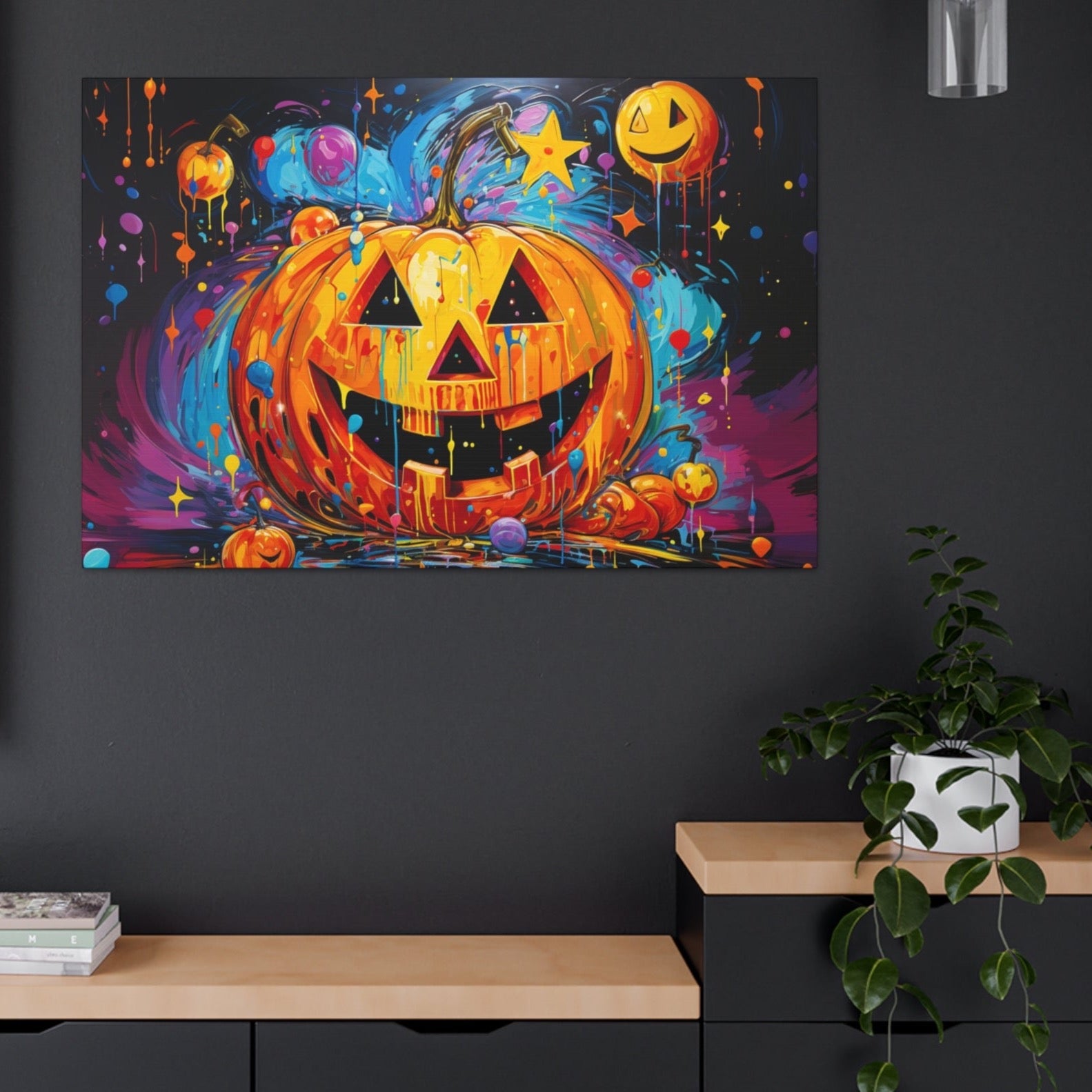 Peter Max jack-o-lantern art decor