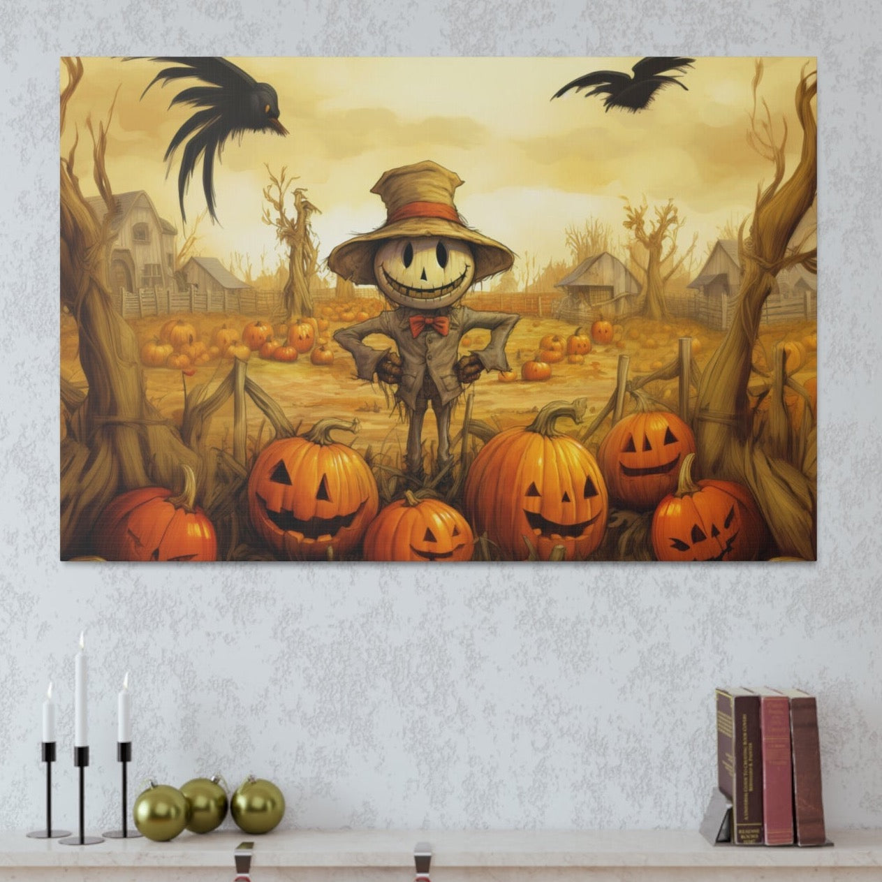 scarecrow halloween art prints