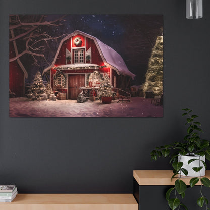 red country barn canvas print
