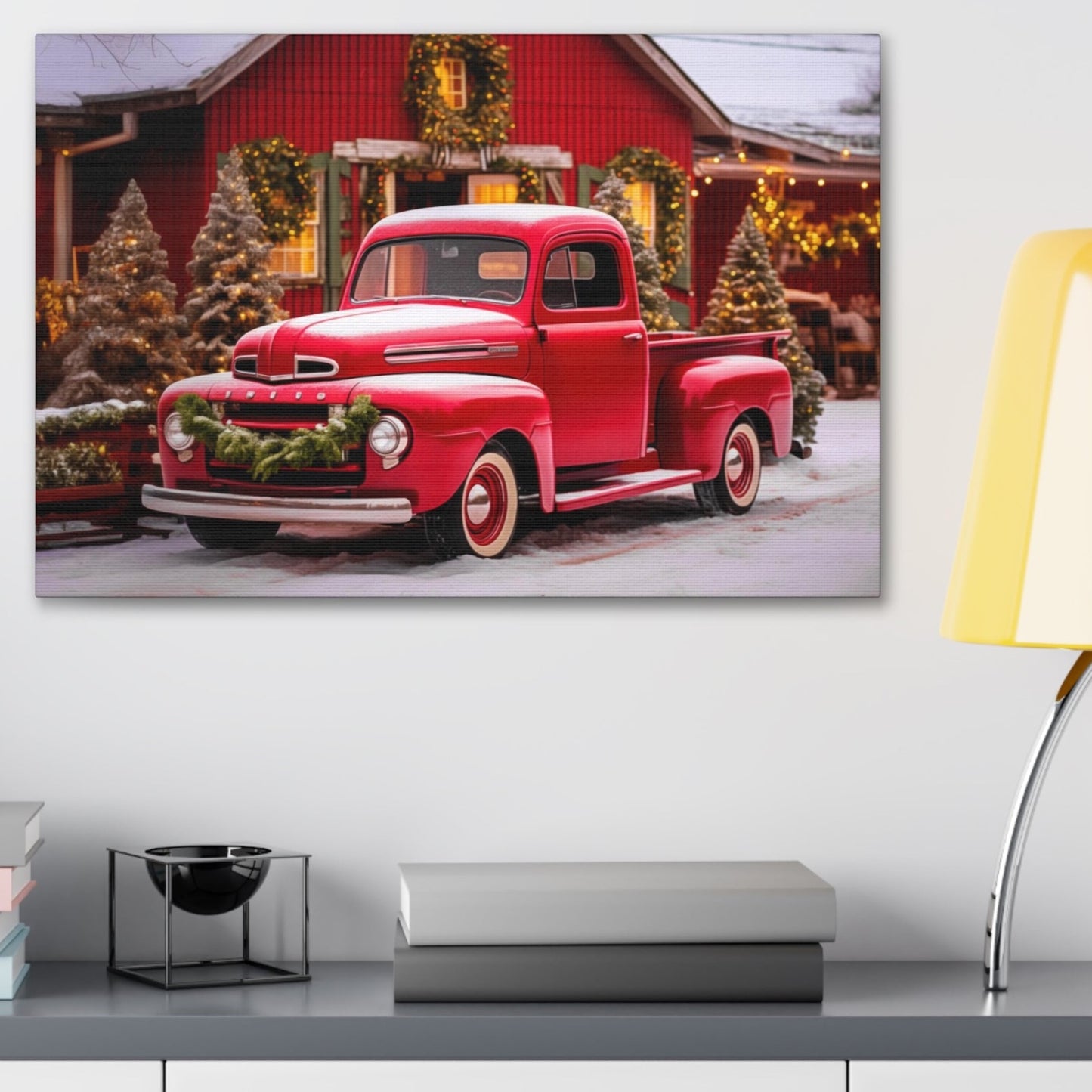 Christmas truck canvas prints