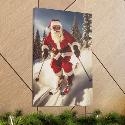 santa on skis wall art decor
