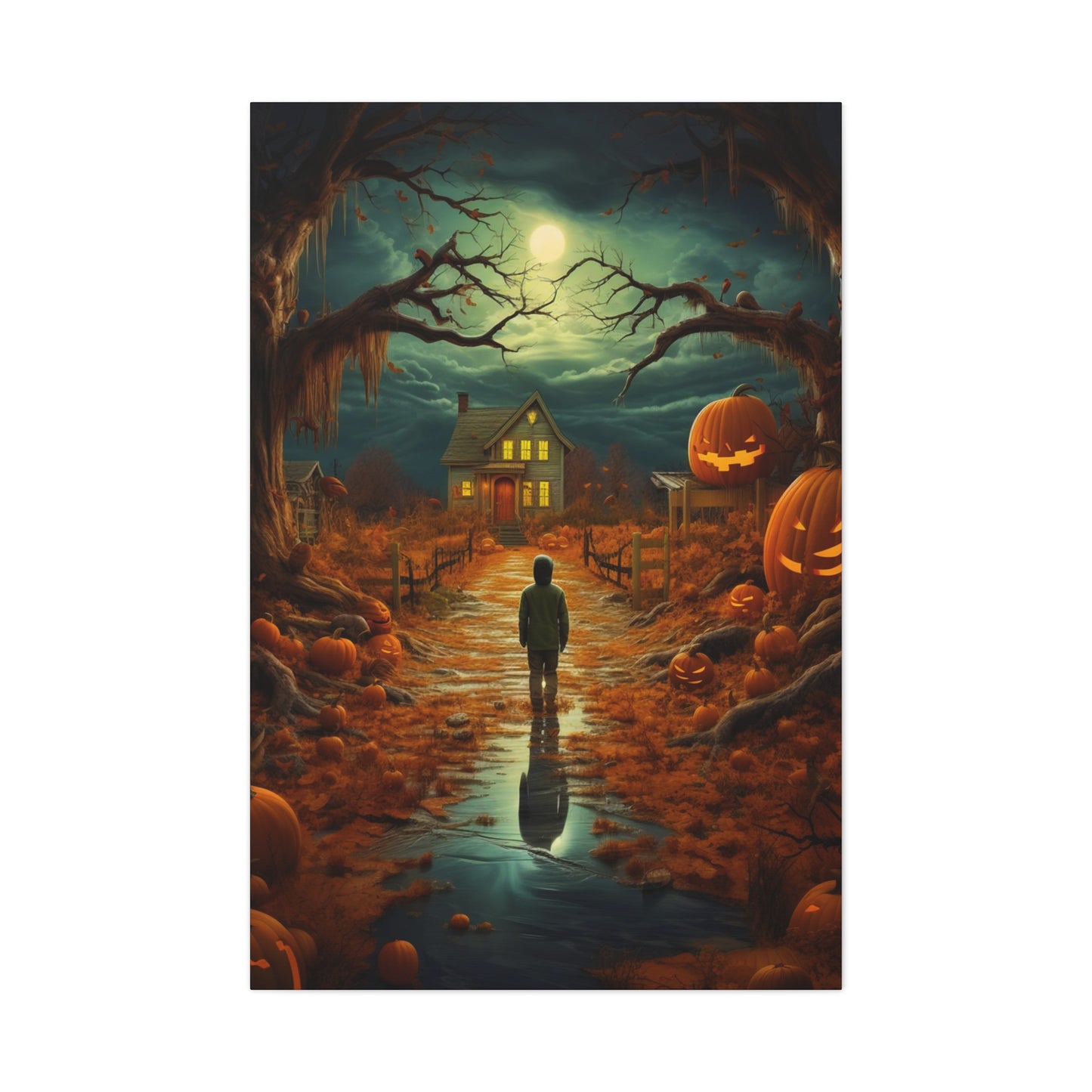 Halloween trick-or-treater canvas print