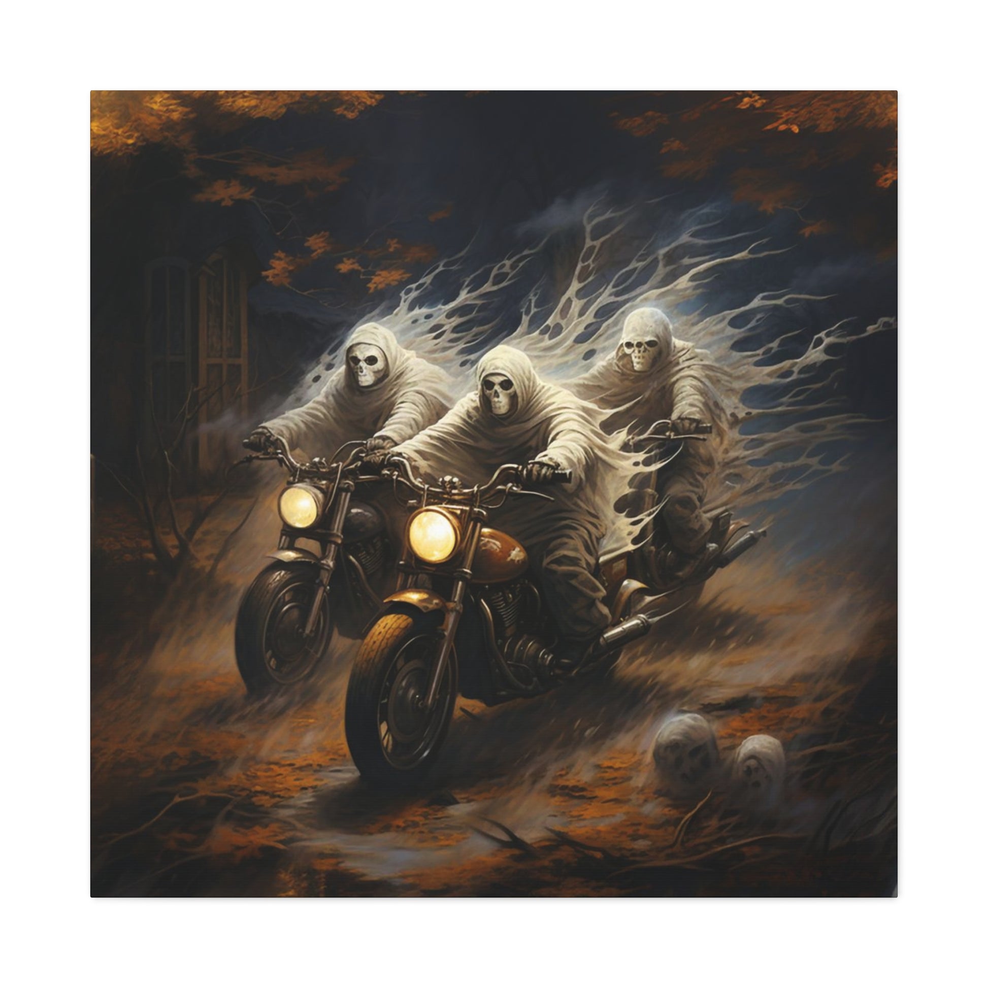 ghosts on motorcycles canvas print