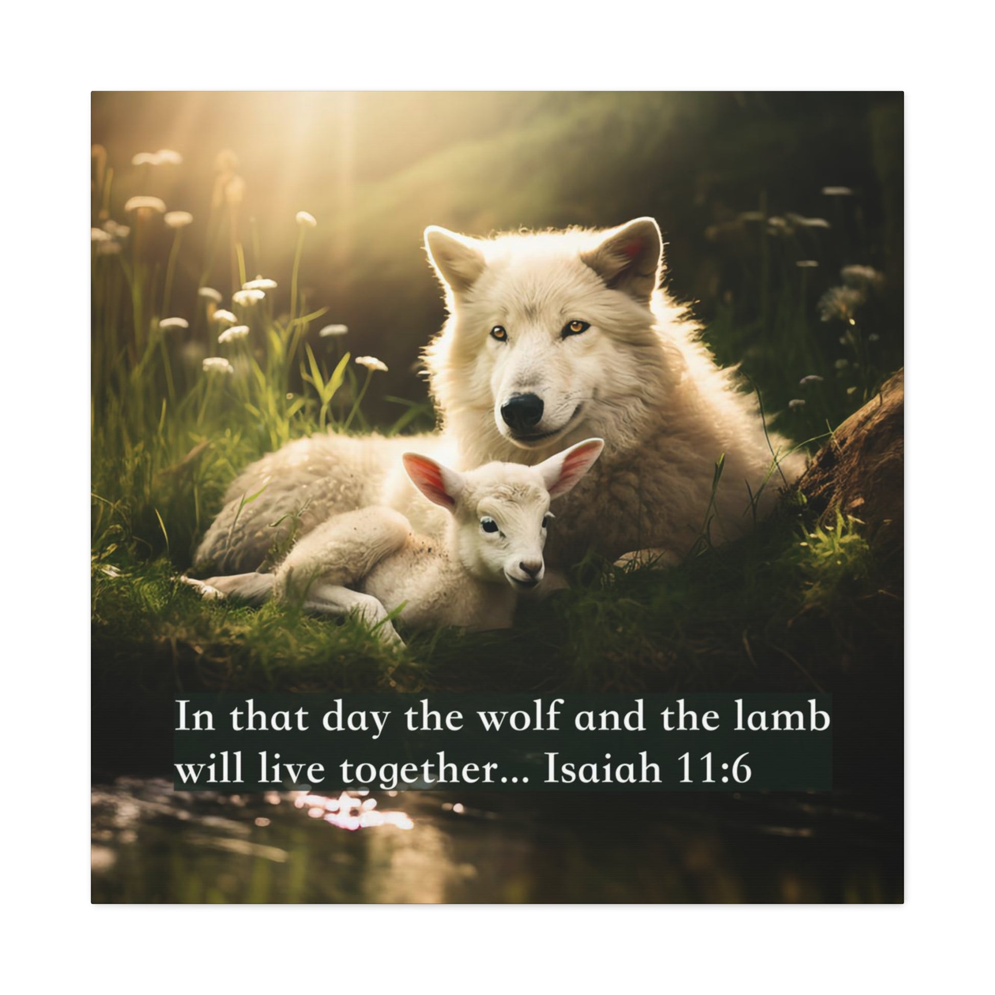 wolf and lamb canvas print, Christian canvas prints