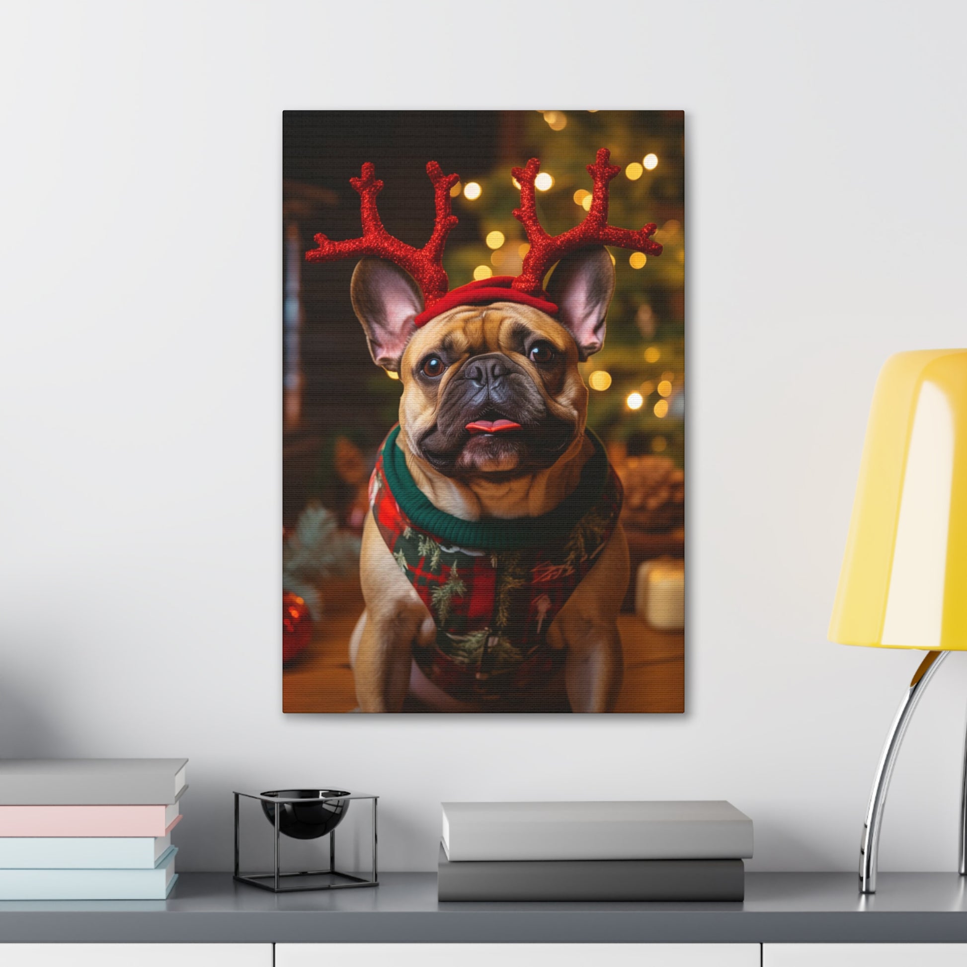 Christmas Bulldog wall decor
