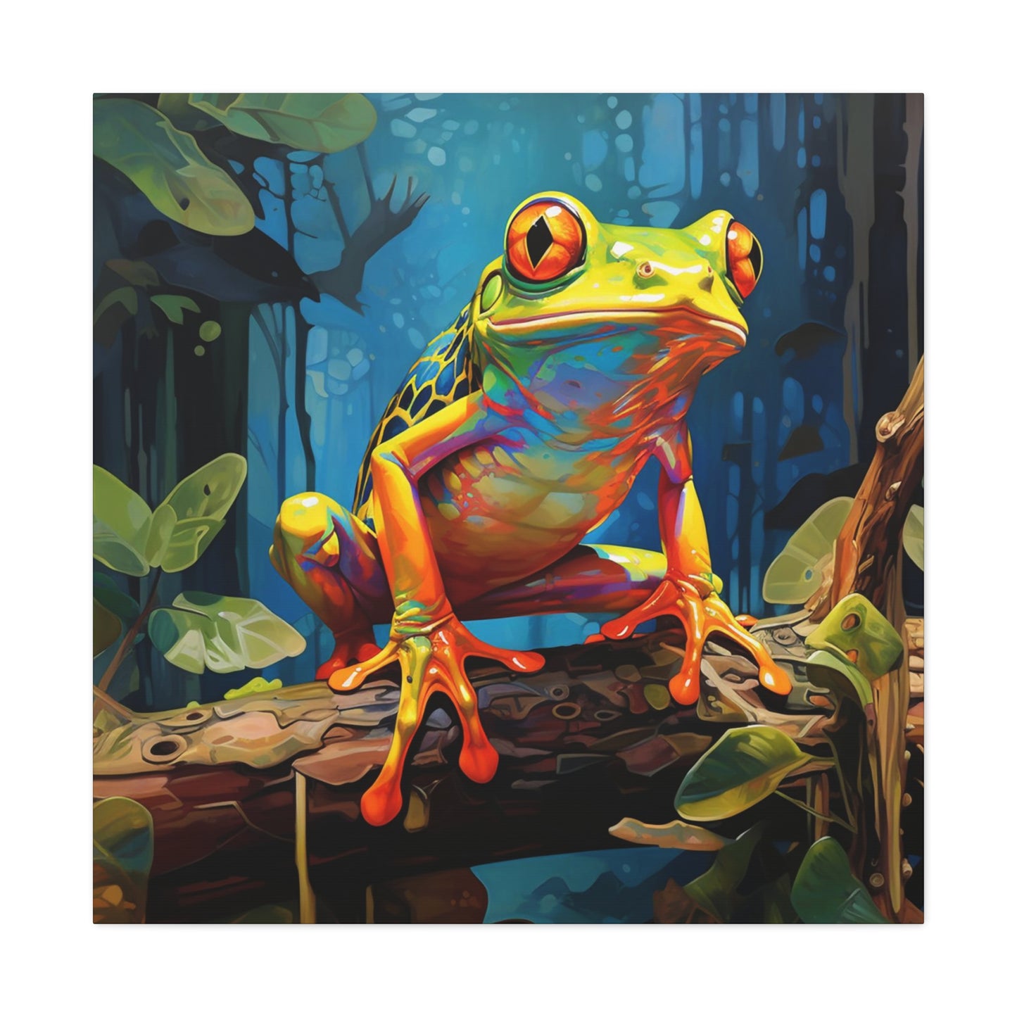 modern art tree frog canvas print, tree frog wall decor ideas
