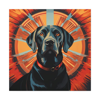 art deco Black Lab canvas prints dog