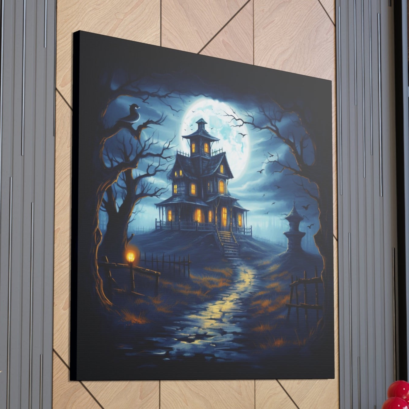 halloween poster art haunted houses