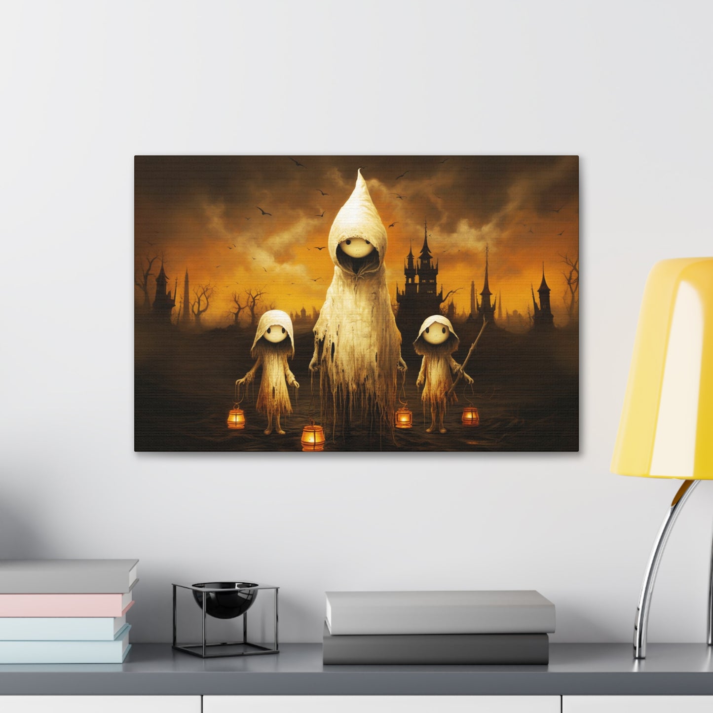 ghost trick-or-treaters wall decor