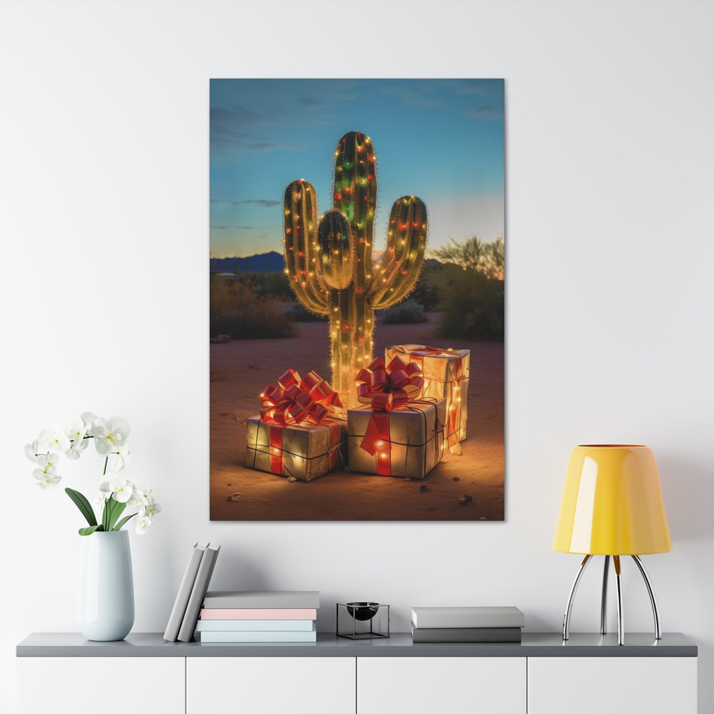 Cactus Christmas Tree canvas prints