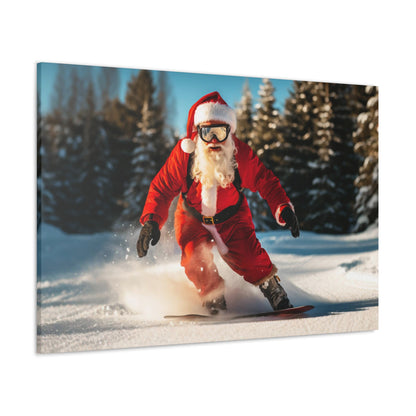 snowboarding Santa Claus wall decor art