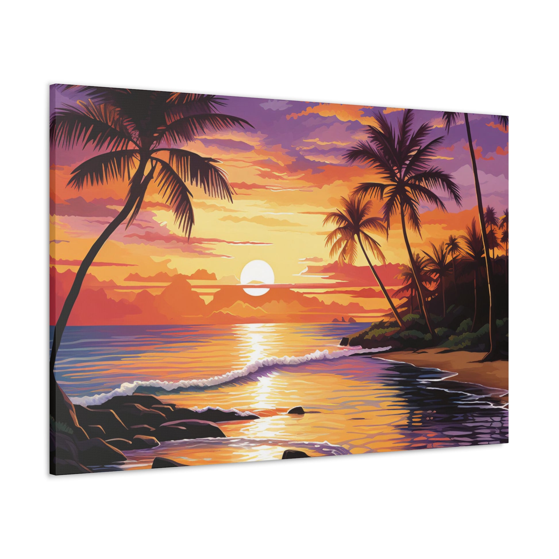 tropical sunset wall art