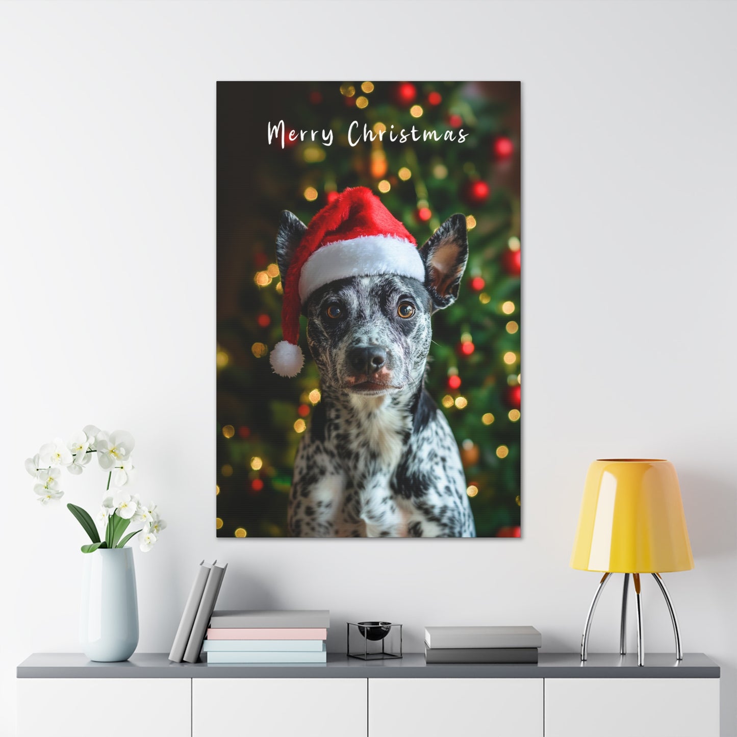 Christmas Blue Healer Santa hat decor ideas