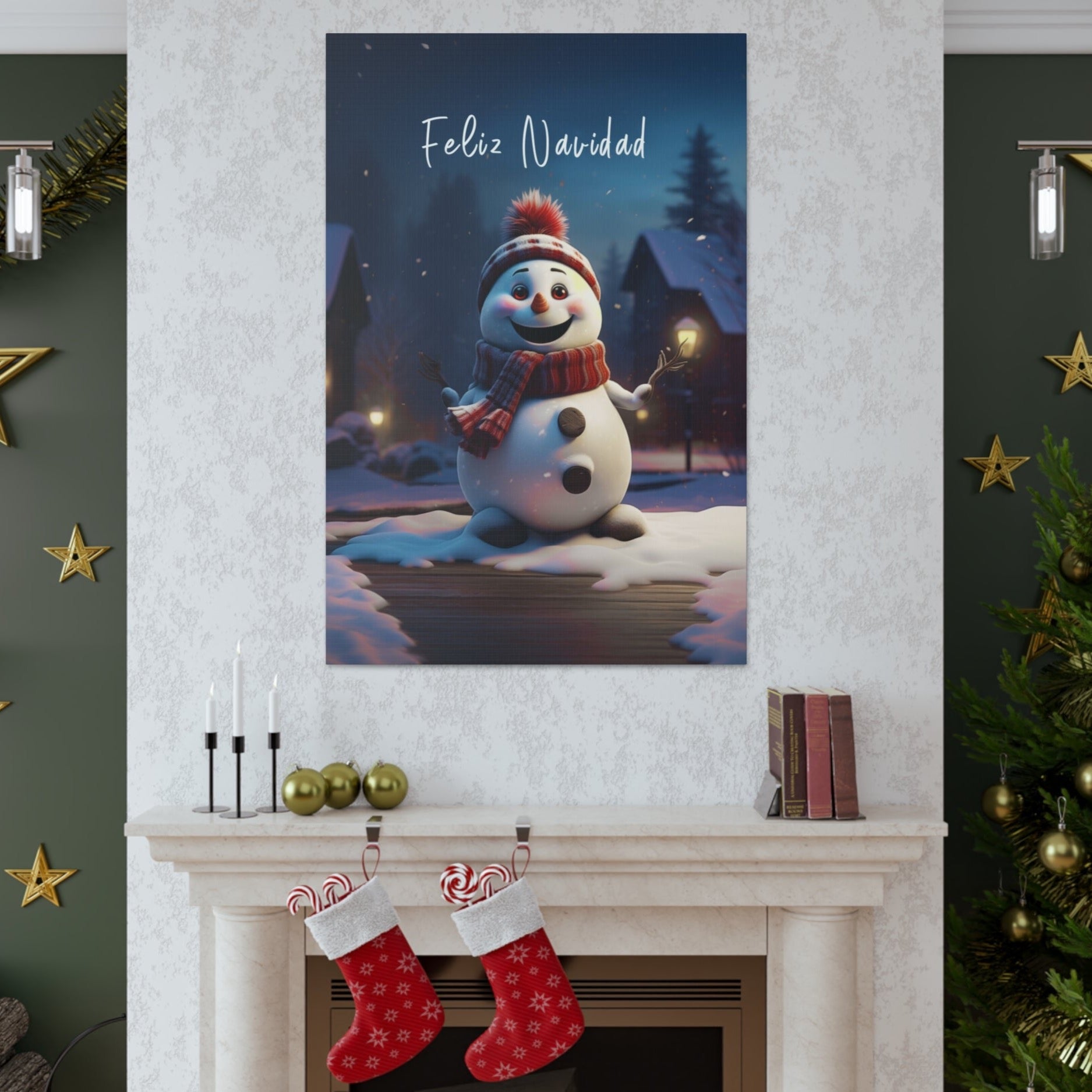 Feliz Navidad snowman wall decor ideas