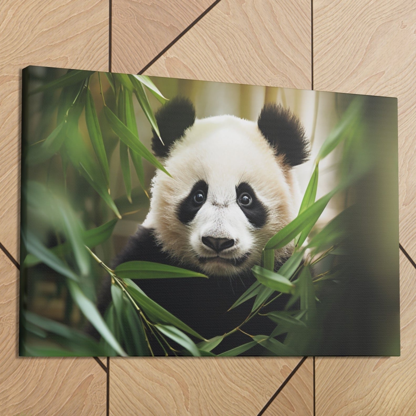 panda stretched canvas print